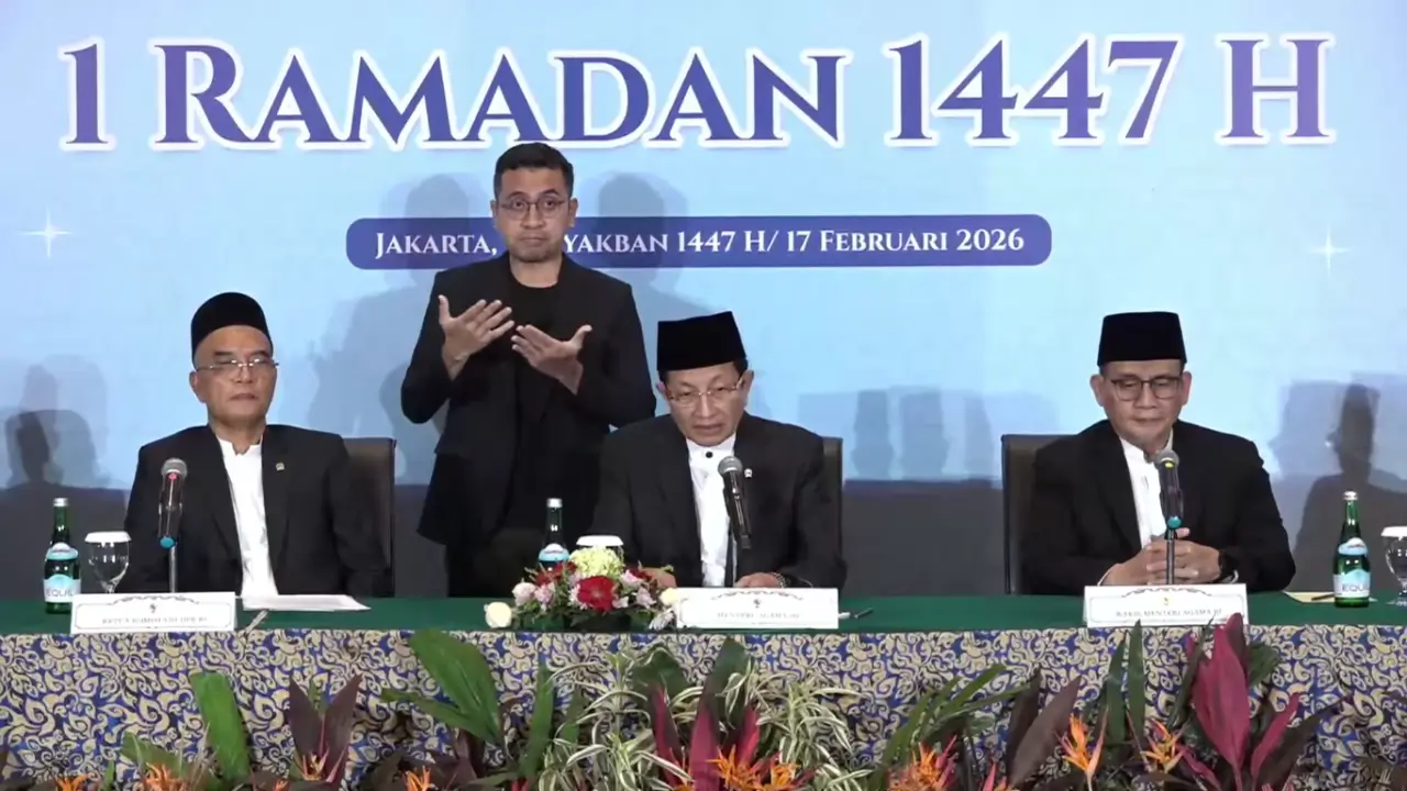 Kementerian Agama RI tetapkan awal Ramadan 1447 Hijriah di Indonesia. Foto Youtube Kemenag RI