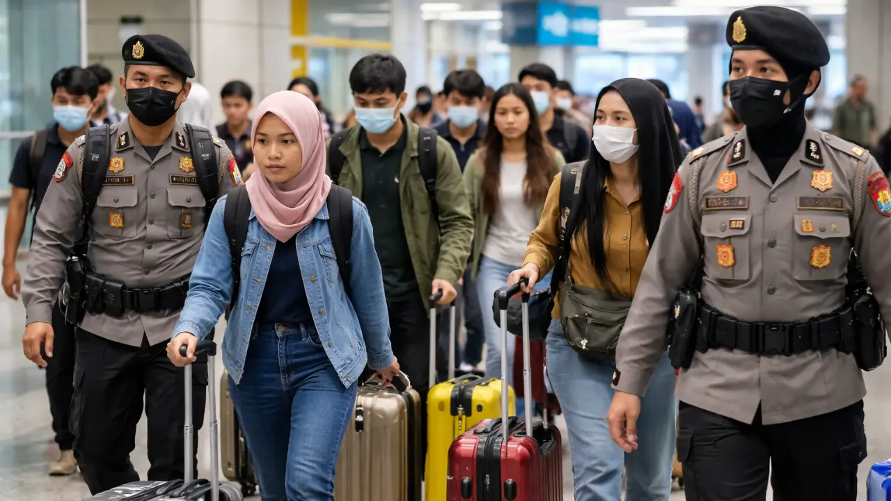 Ilustrasi WNI korban loker gelap pulang dari Kamboja. Foto AI