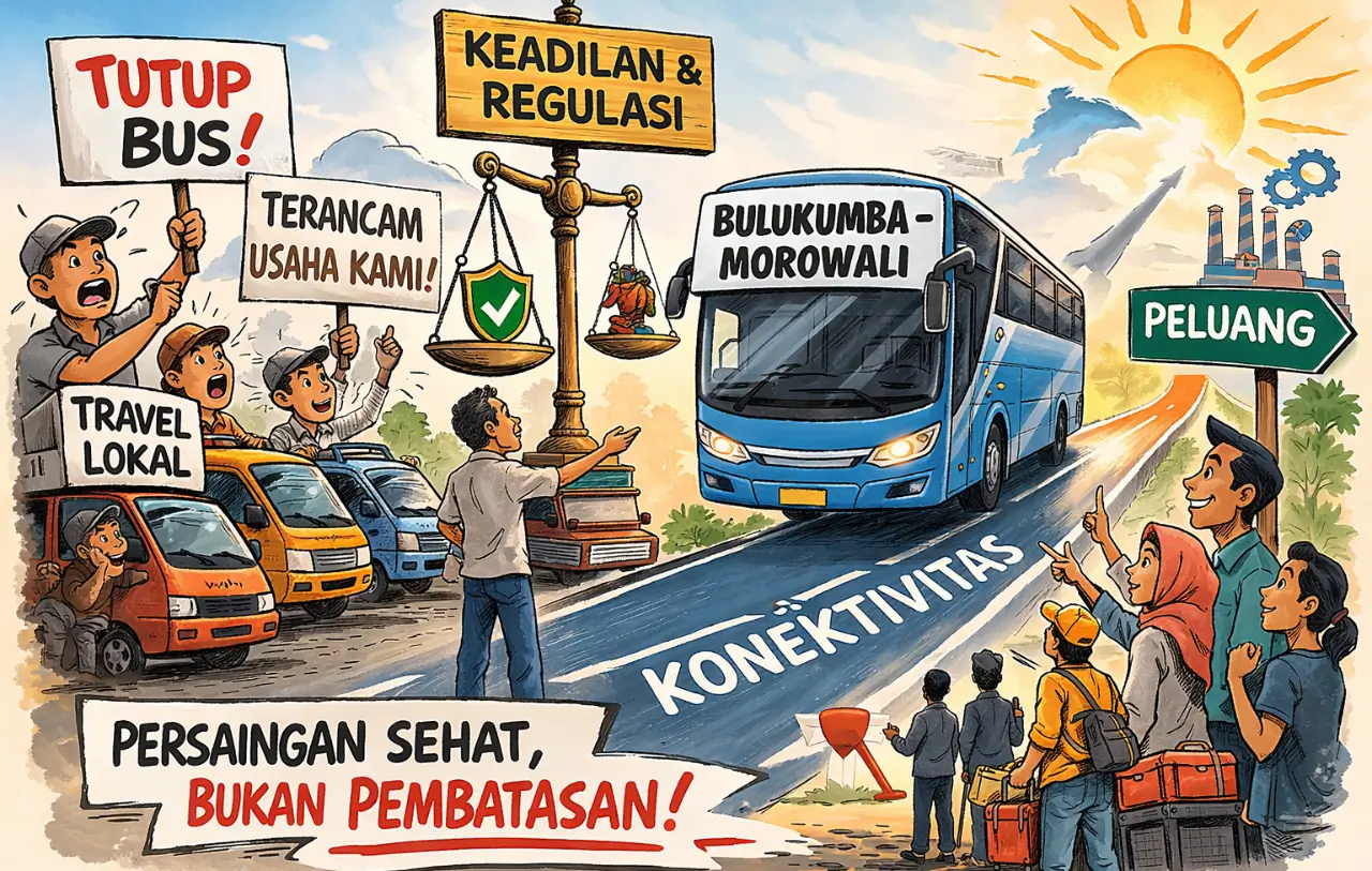 Karikatur Bulukumba Butuh Konektivitas, Bukan Pembatasan.