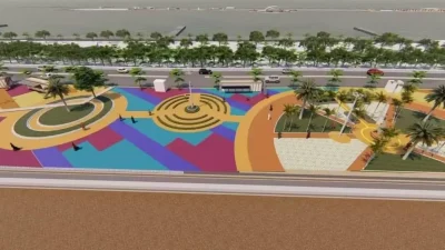 Pantai Merpati Bulukumba dengan berbagai fasilitas publik.